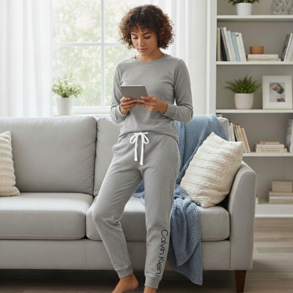 Calvin Klein Womens Light Gray  Sweatpants